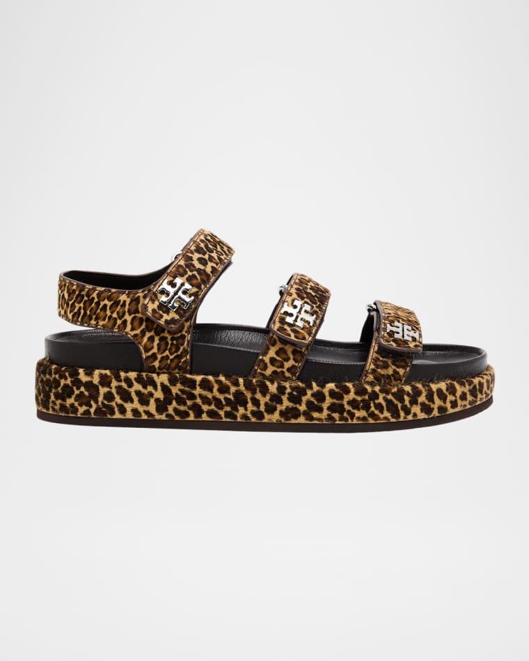 Kira Leopard Calf Hair Triple-Strap Sport Sandals by TORY BURCH