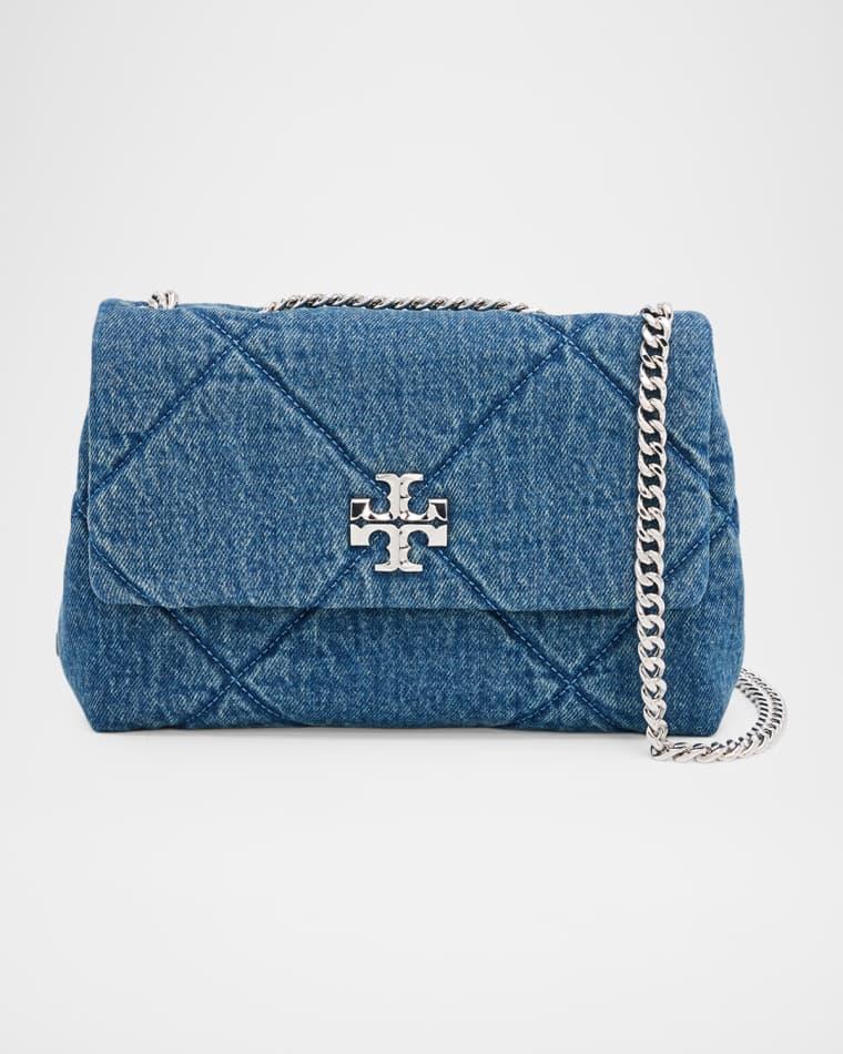 Kira Small Diamond-Quilted Denim Shoulder Bag by TORY BURCH