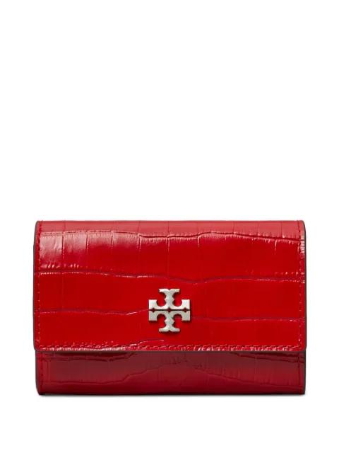 Kira croc-embossed flap wallet by TORY BURCH