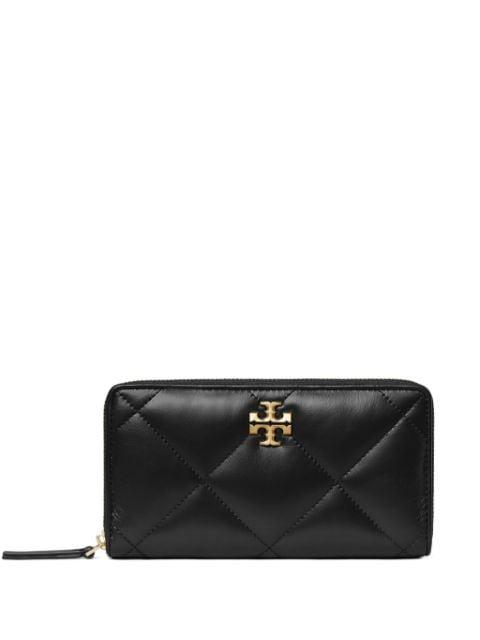 Kira diamond quilt zip continental wallet by TORY BURCH