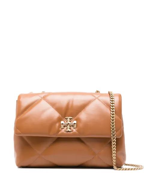 Kira diamond-quilted leather shoulder bag by TORY BURCH