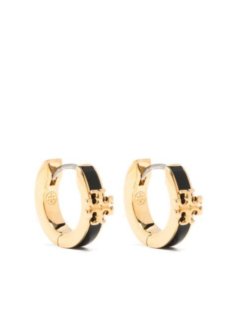 Kira enamel huggie hoop earrings by TORY BURCH