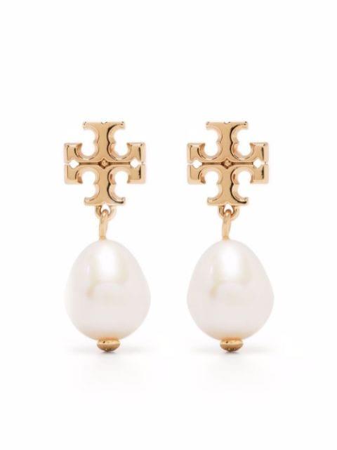 Kira pearl double hoop earrings by TORY BURCH