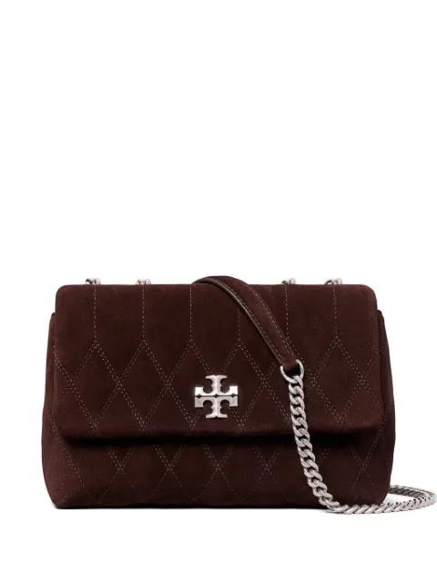 Kira quilt suede small convertible shoulder bag by TORY BURCH