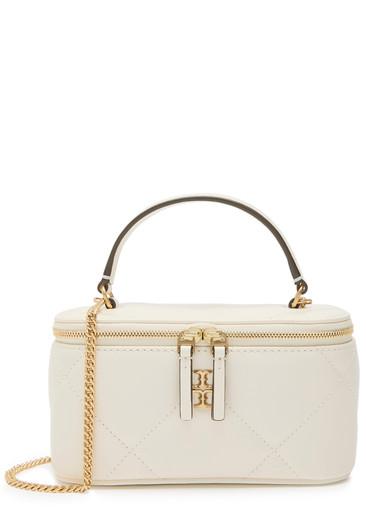 Kira quilted leather vanity case by TORY BURCH