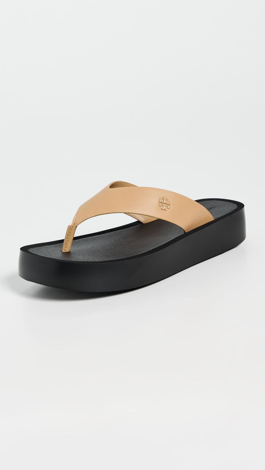 Leather Platform Flip Flops by TORY BURCH