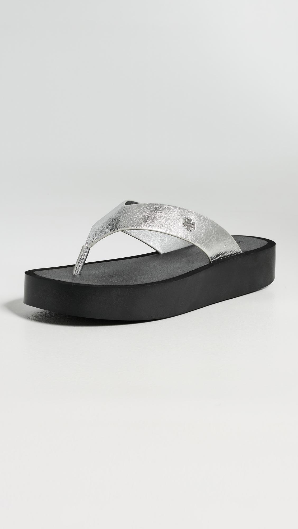 Leather Platform Flip Flops by TORY BURCH