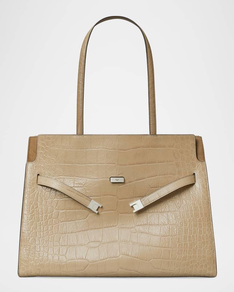 Lee Radziwill Croc-Embossed Leather Tote Bag by TORY BURCH