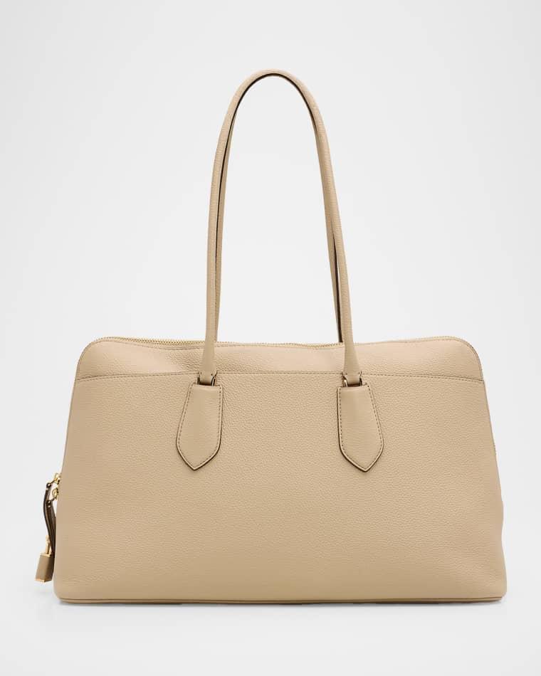 Lock Pebbled Leather Satchel by TORY BURCH