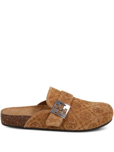 Mellow logo-debossed buckle slippers by TORY BURCH