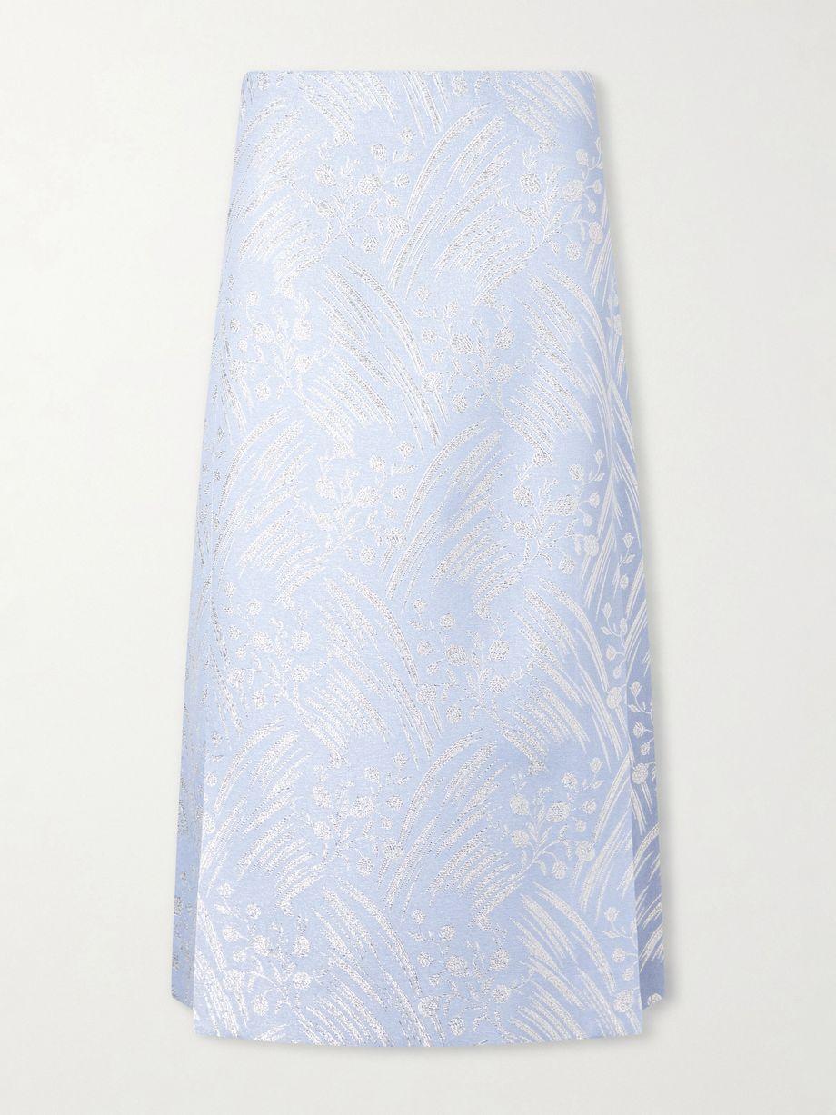 Metallic jacquard-knit midi skirt by TORY BURCH