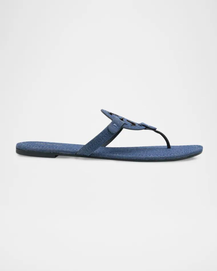 Miller Denim Logo Thong Sandals by TORY BURCH