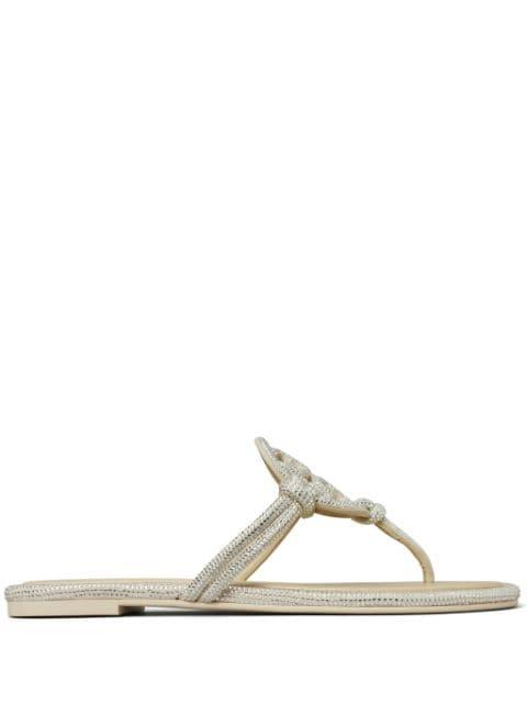 Miller crystal-embellished flip flips by TORY BURCH