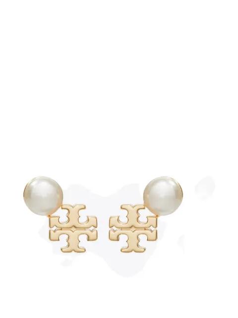 Moondance logo and pearl stud earrings by TORY BURCH