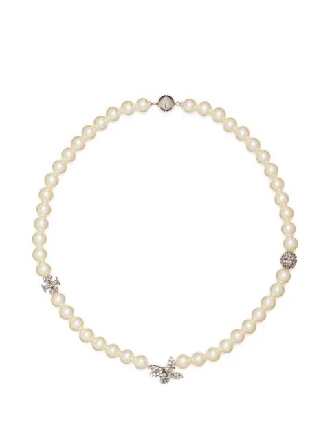 Moondance pave flower pearl necklace by TORY BURCH