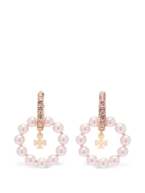 Moondance pearl hoop earrings by TORY BURCH