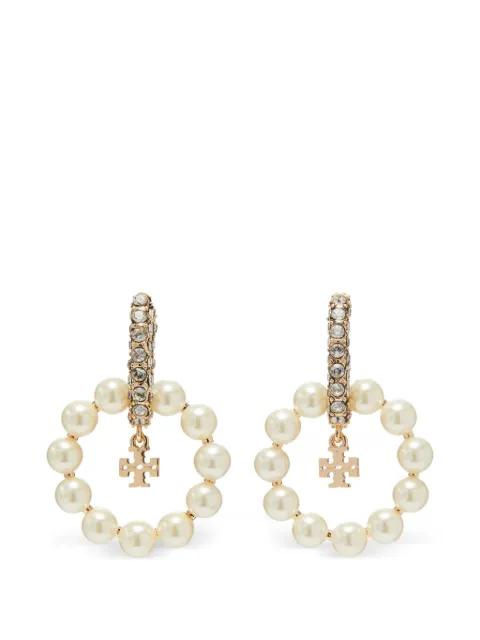 Moondance pearl hoop earrings by TORY BURCH