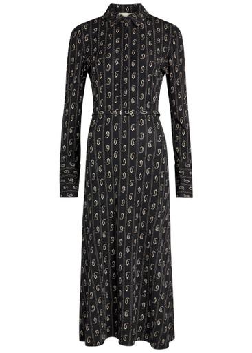 Patterned stretch-jersey midi shirt dress by TORY BURCH