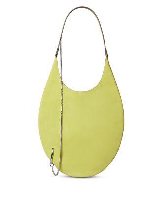 Pierced Green Suede Shoulder Bag by TORY BURCH