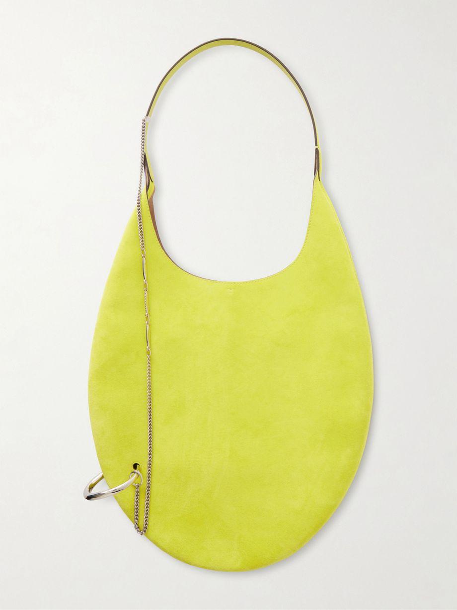 Pierced embellished suede shoulder bag by TORY BURCH
