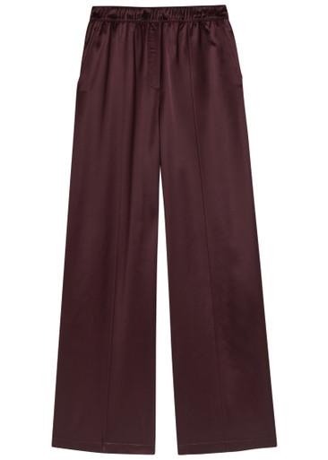 Pintuck wide-leg satin trousers by TORY BURCH