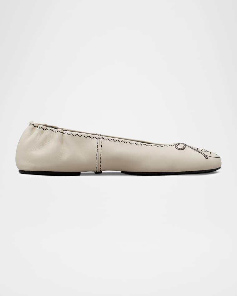 Reva Travel Leather Ballerina Flats by TORY BURCH