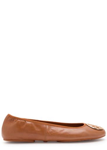 Reva Travel logo leather ballet flats by TORY BURCH