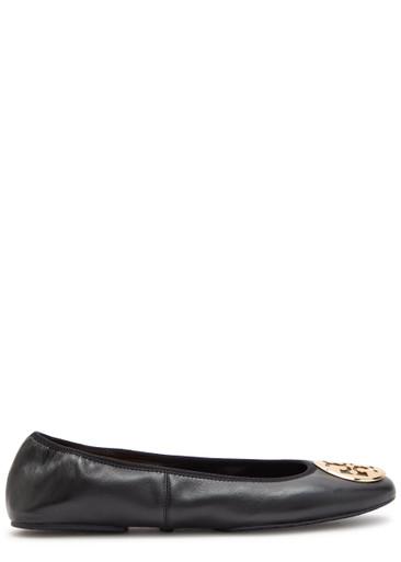 Reva Travel logo leather ballet flats by TORY BURCH