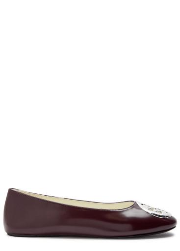 Reva glossed leather ballet flats by TORY BURCH