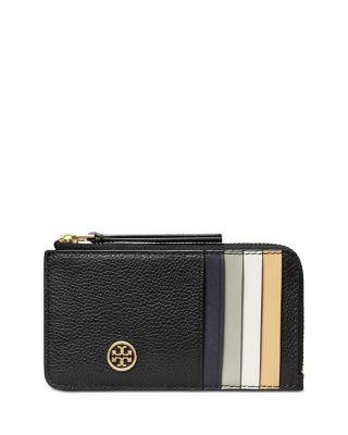 Robinson Pebbled Leather Zip Card Case by TORY BURCH