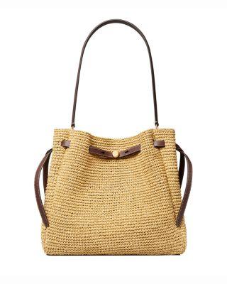 Romy Large Straw Bucket Bag by TORY BURCH