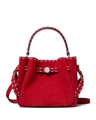 Romy Pick Stitch Suede Bucket Bag by TORY BURCH