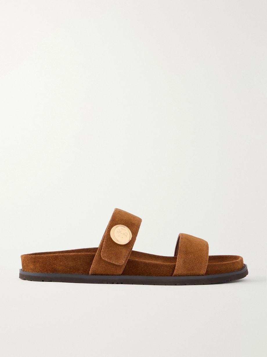 Romy Sport embellished suede slides by TORY BURCH