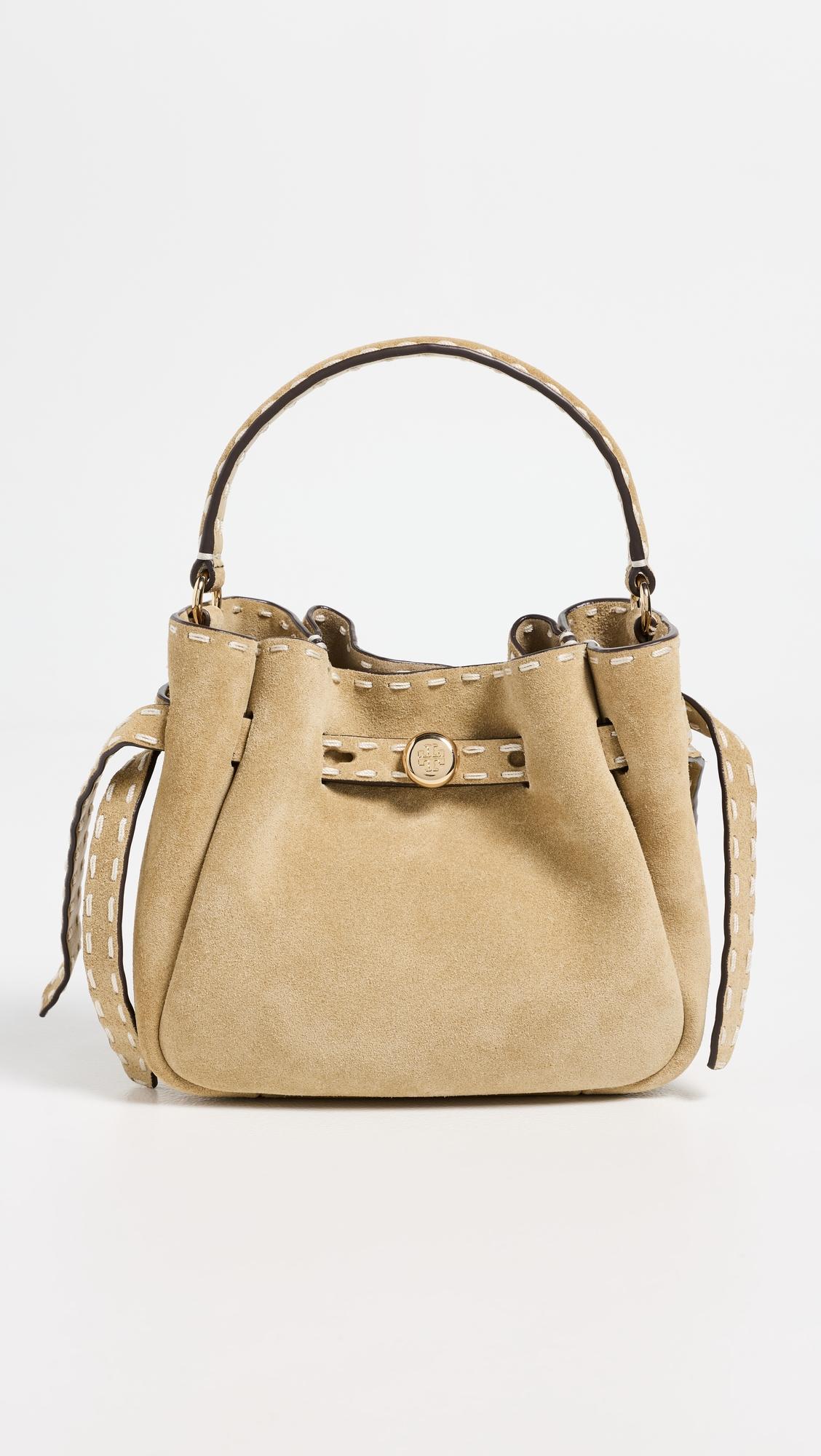 Romy Suede Pick Stitch Mini Bucket Bag by TORY BURCH