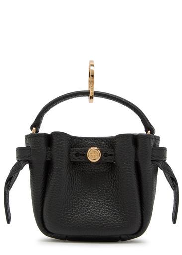 Romy bucket grained leather key fob by TORY BURCH