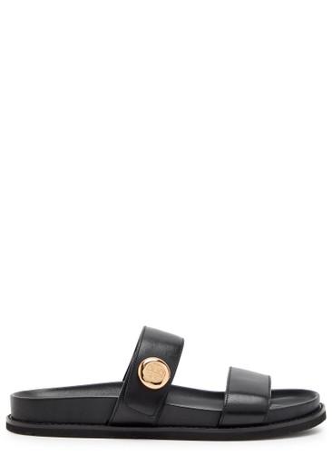 Romy sport leather sliders by TORY BURCH