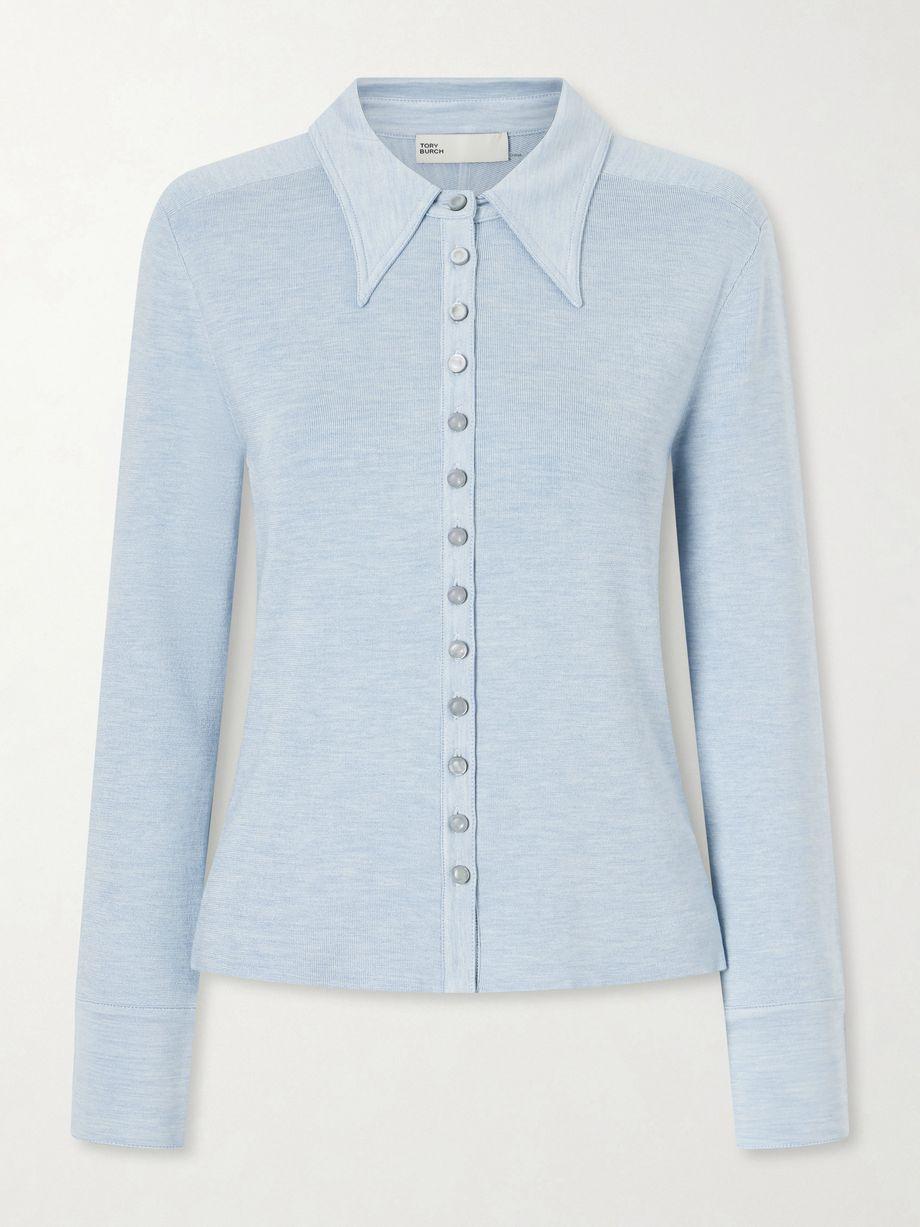 Silk-blend polo shirt by TORY BURCH