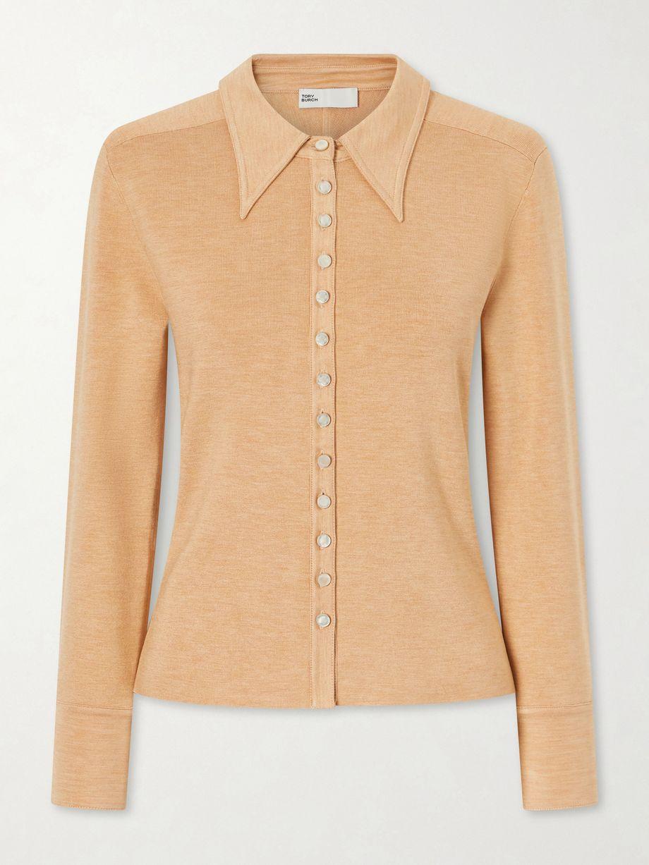 Silk-blend polo shirt by TORY BURCH