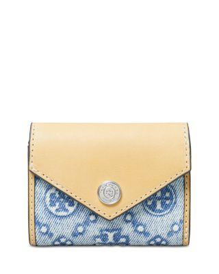 Small T Monogram Coated Canvas Envelope Wallet by TORY BURCH