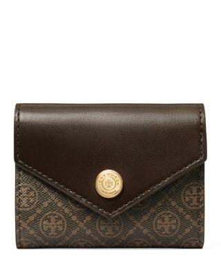Small T Monogram Coated Canvas Envelope Wallet by TORY BURCH
