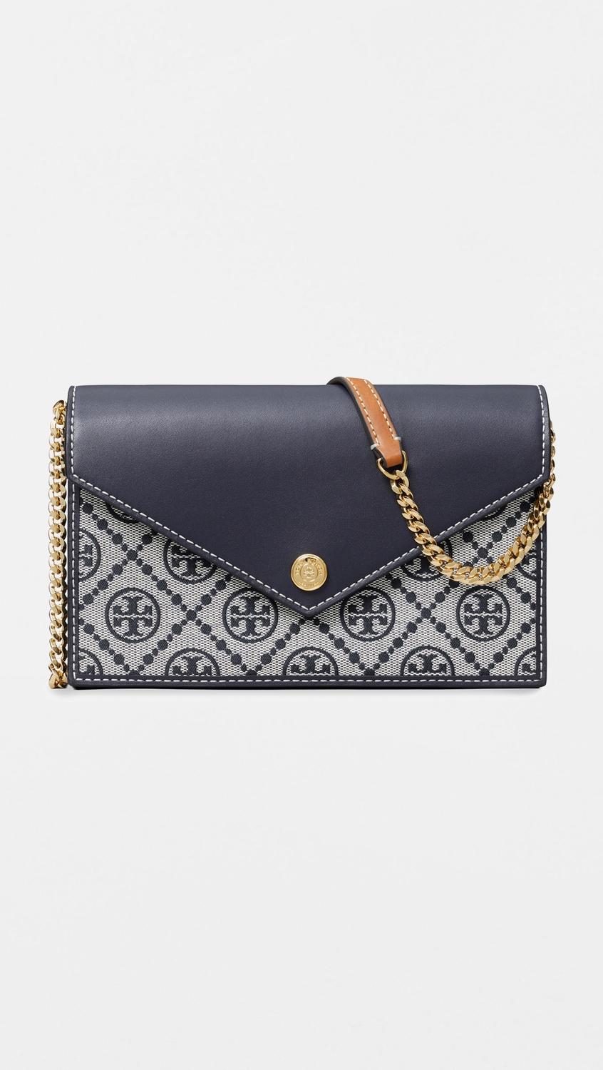 T Monogram Envelope Wallet On Chain by TORY BURCH