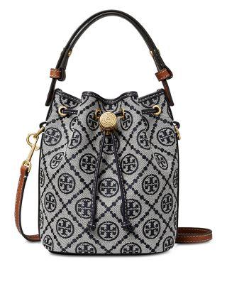 T Monogram Mini Bucket Bag by TORY BURCH