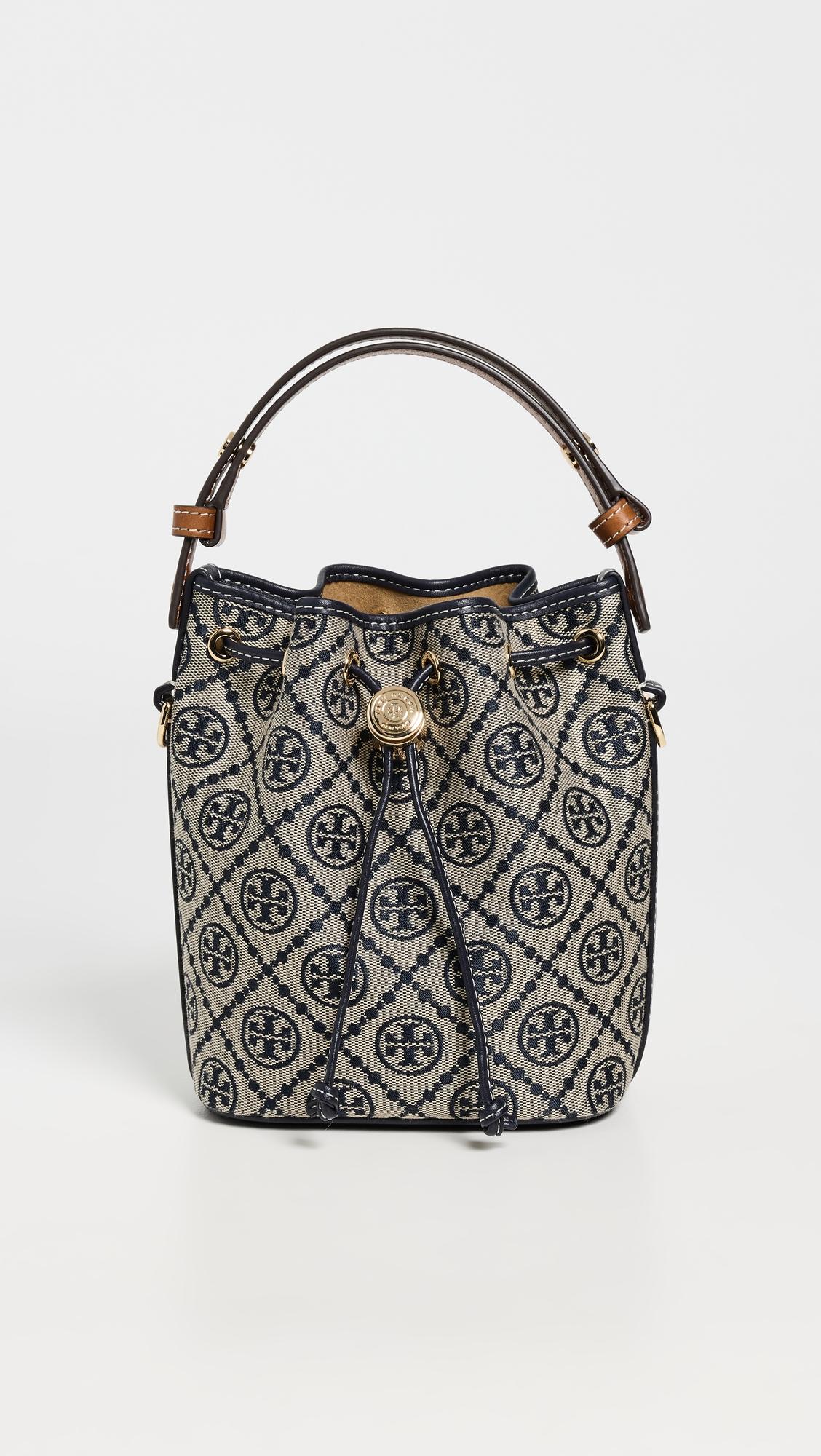 T Monogram Mini Bucket Bag by TORY BURCH