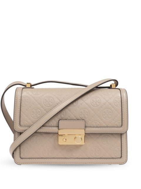 T Monogram leather shoulder bag by TORY BURCH