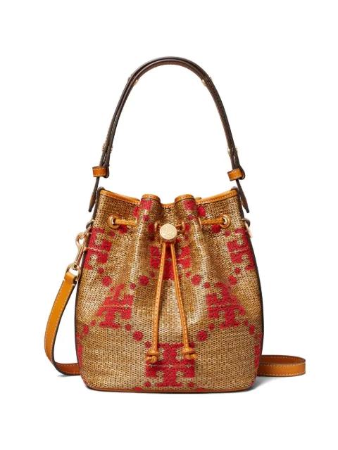 T-Monogram woven bucket bag by TORY BURCH
