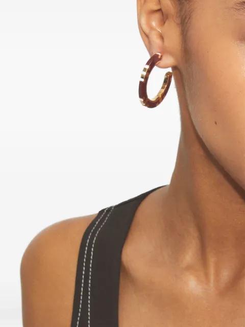 T Stripe hoop earrings by TORY BURCH