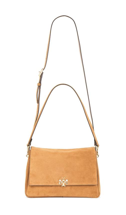 Tory Burch Charlie Suede Shoulder Bag in Brown by TORY BURCH