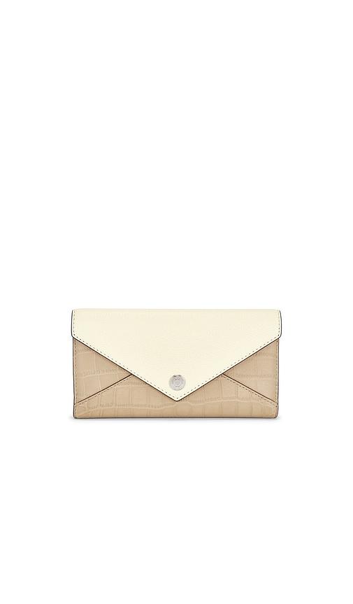 Tory Burch Color Block Envelope Long Wallet in Tan by TORY BURCH