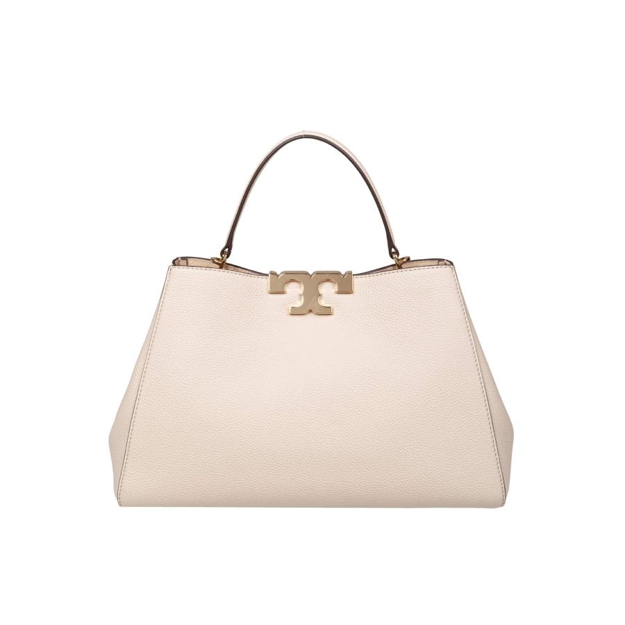 Tory Burch Eleanor Satchel Leather Bag In Stone by TORY BURCH