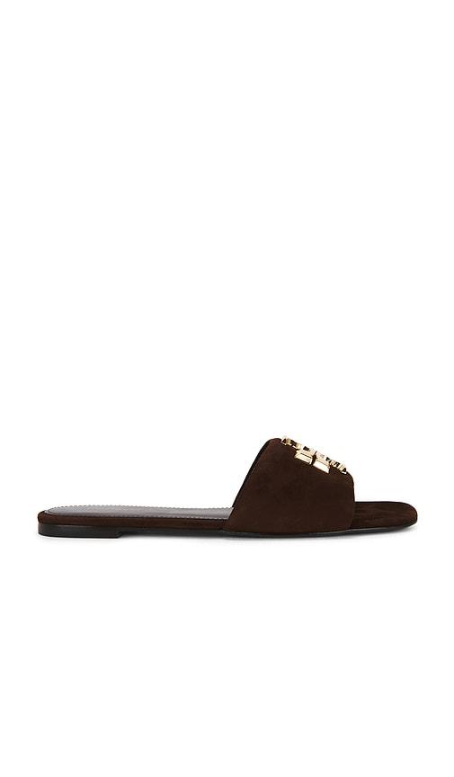 Tory Burch Eleanor Slide in Chocolate by TORY BURCH